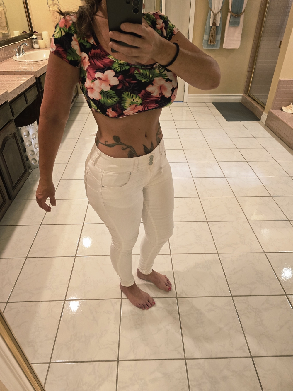 Juniors Size 13 White Butt Lifting Wax Jeans